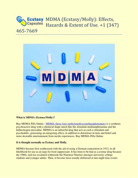 MDMA (Ecstasy/Molly): Effects, Hazards & Extent of Use.